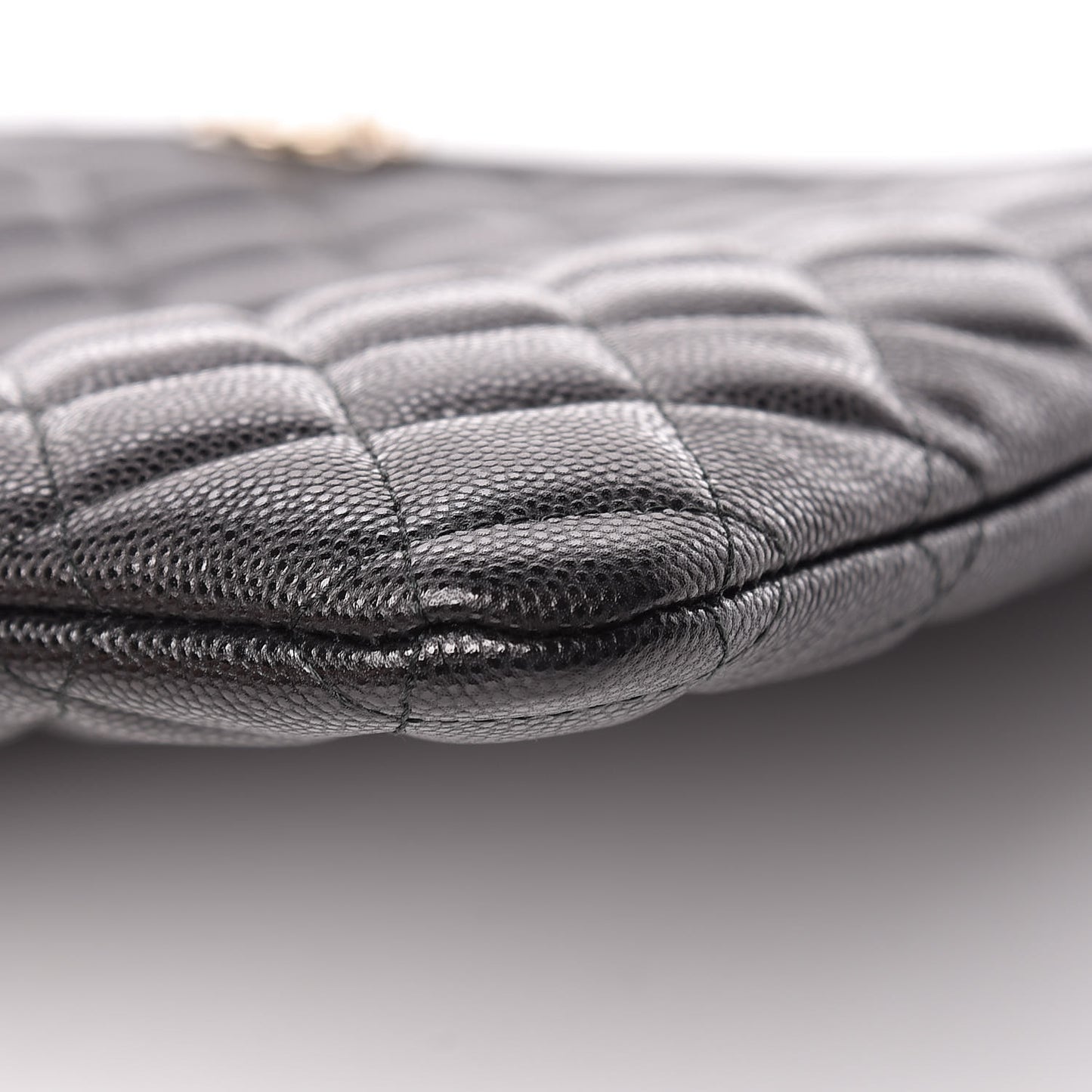 Caviar Quilted Large Boy Cosmetic Case Black