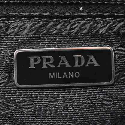 Prada Tessuto Nylon Vela Saffiano Necessaire Wristlet Pouch Black 6 of 6