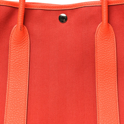 Hermes Toile Officier Negonda Garden Party 36 Rouge Tomate Capucine 8 of 11