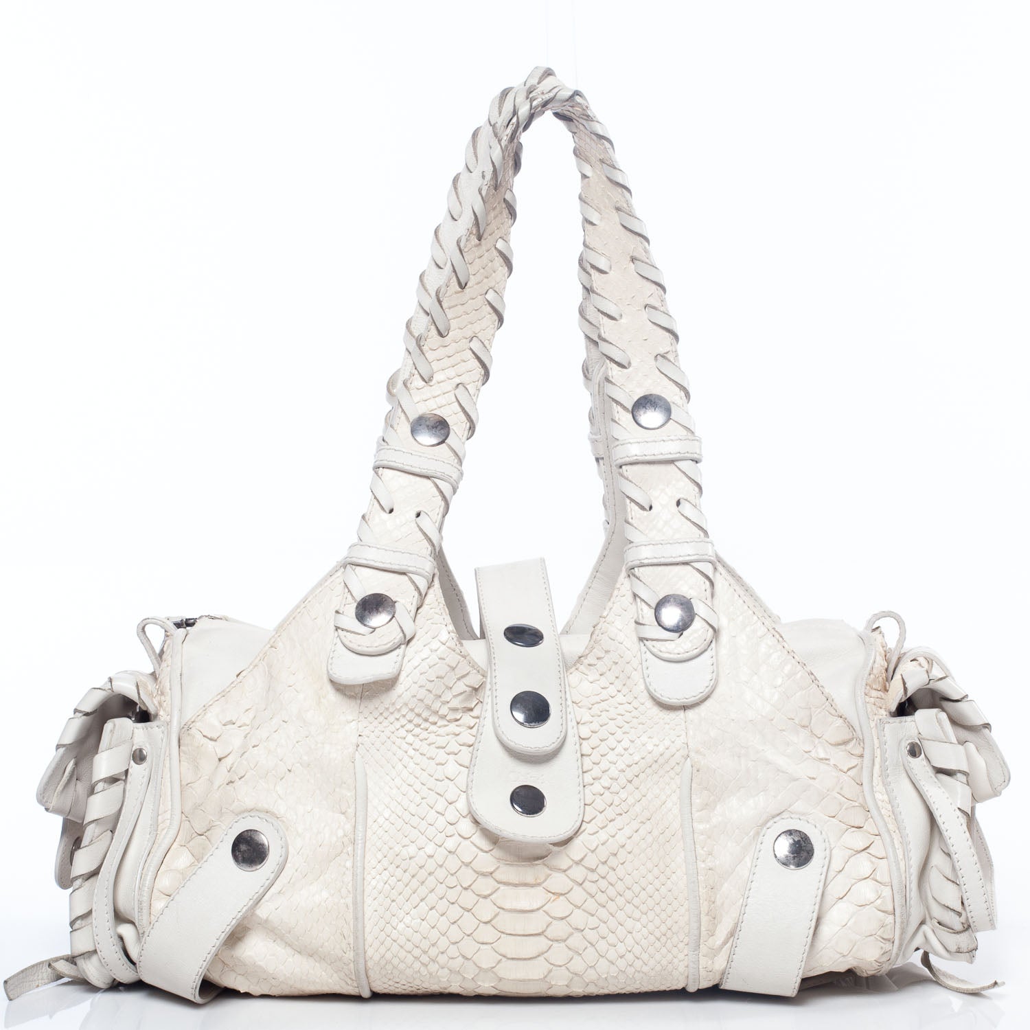Chloe Python Silverado Shoulder Bag White 1 of 10