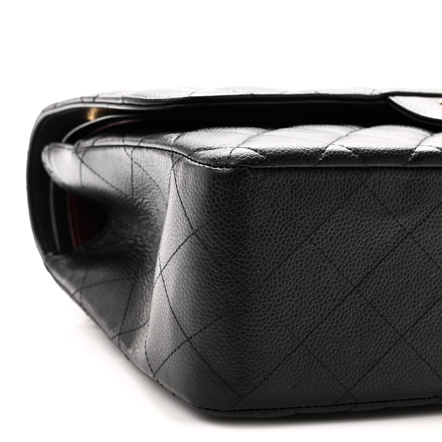 Caviar Quilted Jumbo Double Flap Black