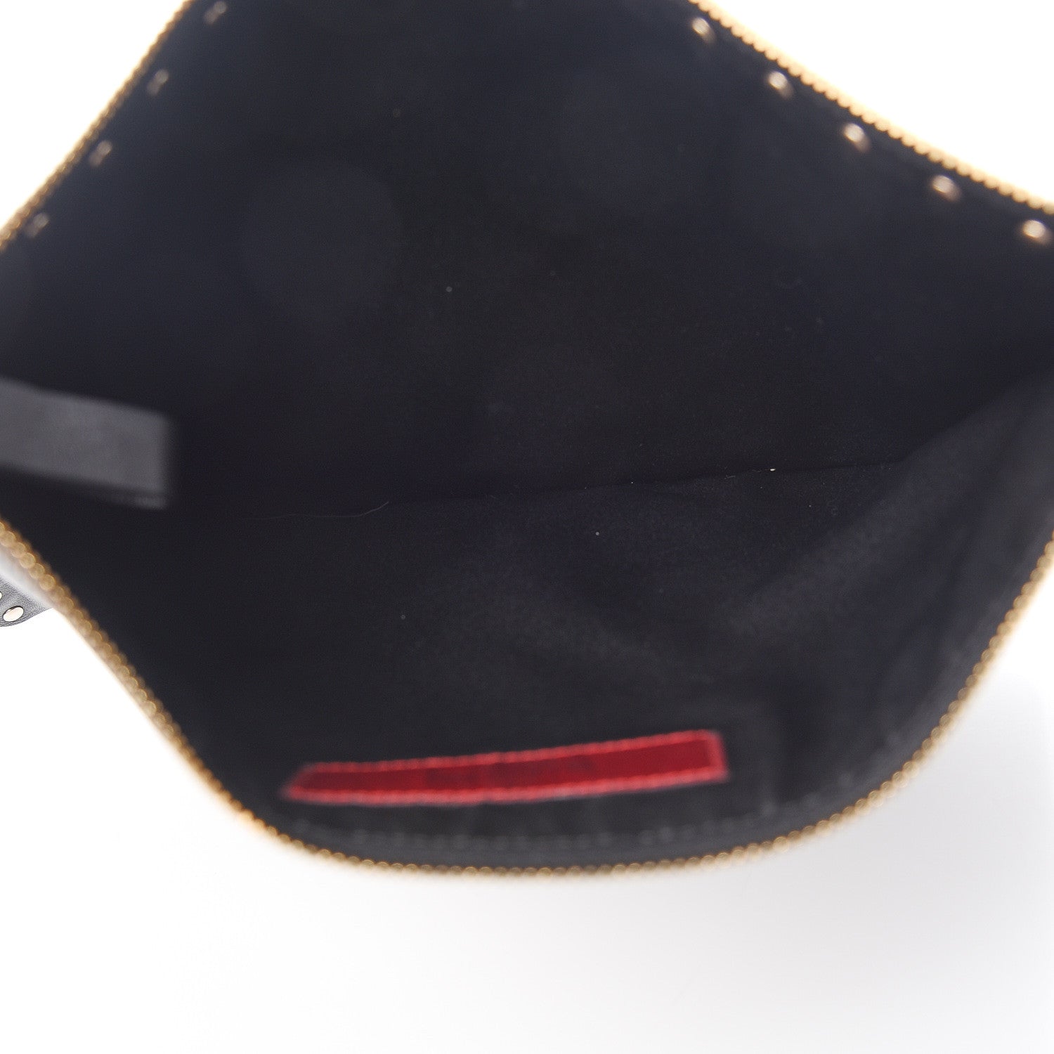 Valentino Garavani Vitello Large Rockstud Zip Pouch Black 4 of 5