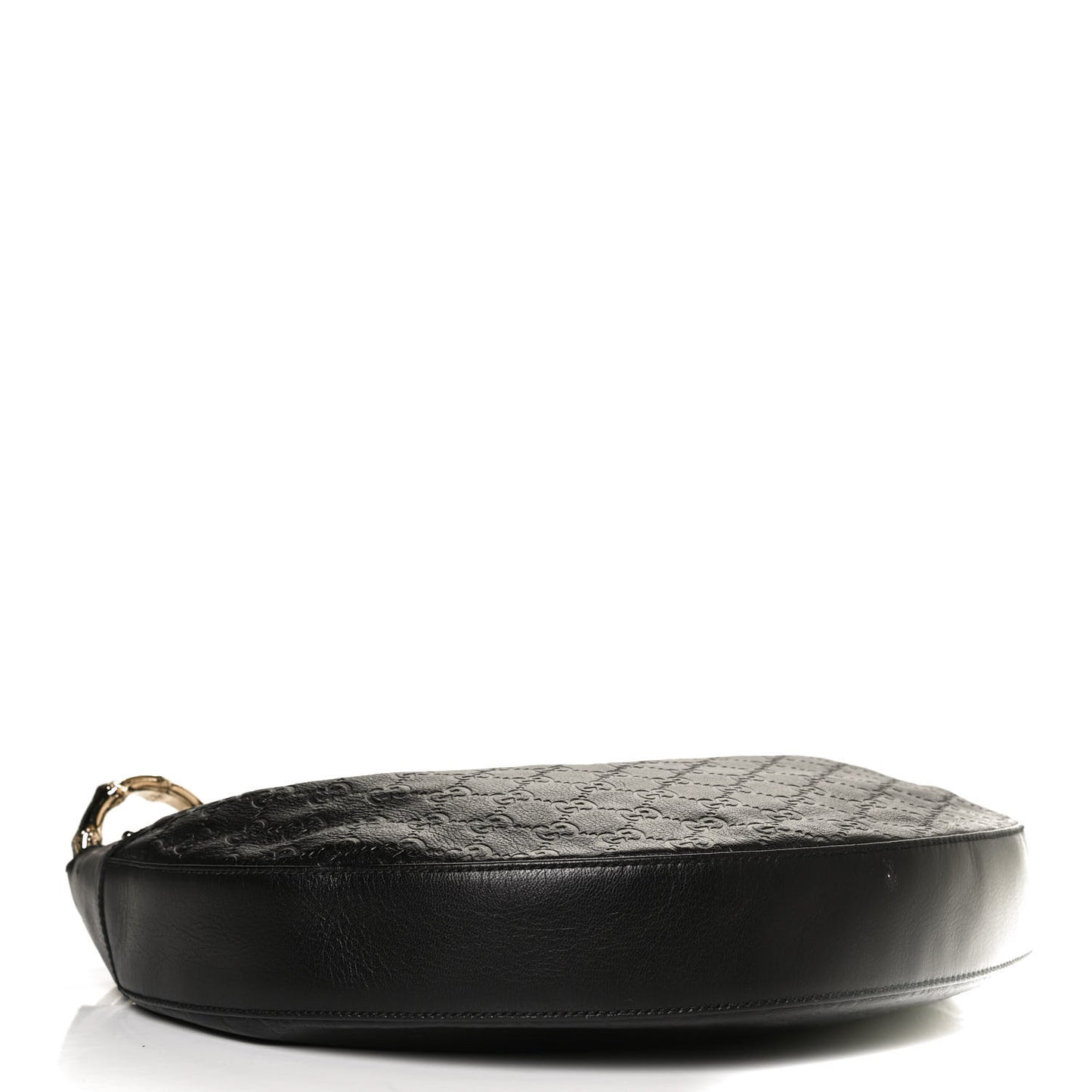 Guccissima Half Moon Bamboo Ring Hobo Black
