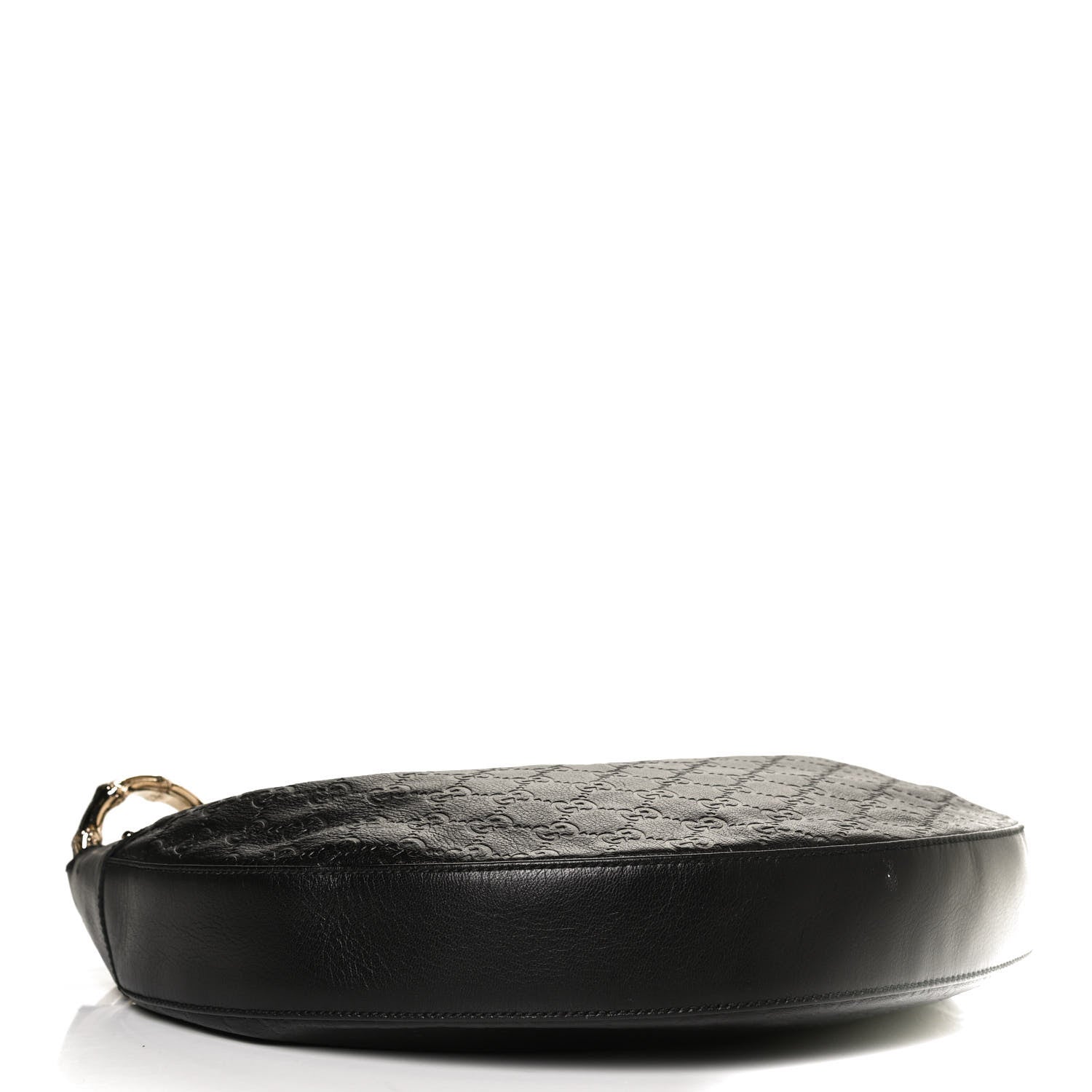 Gucci Guccissima Half Moon Bamboo Ring Hobo Black 4 of 12