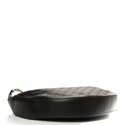 Gucci Guccissima Half Moon Bamboo Ring Hobo Black 4 of 12