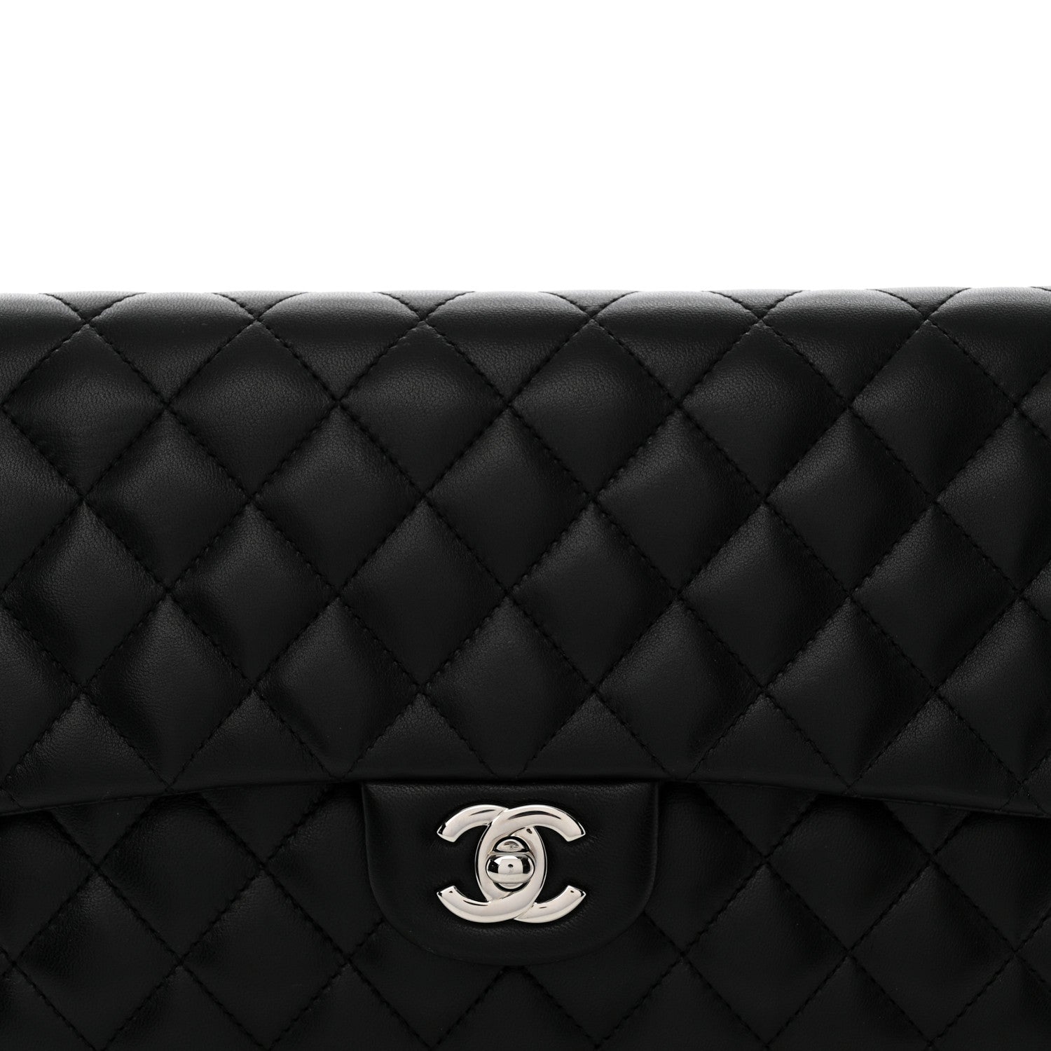 Chanel Lambskin Quilted Flap Clutch Black 8 of 13