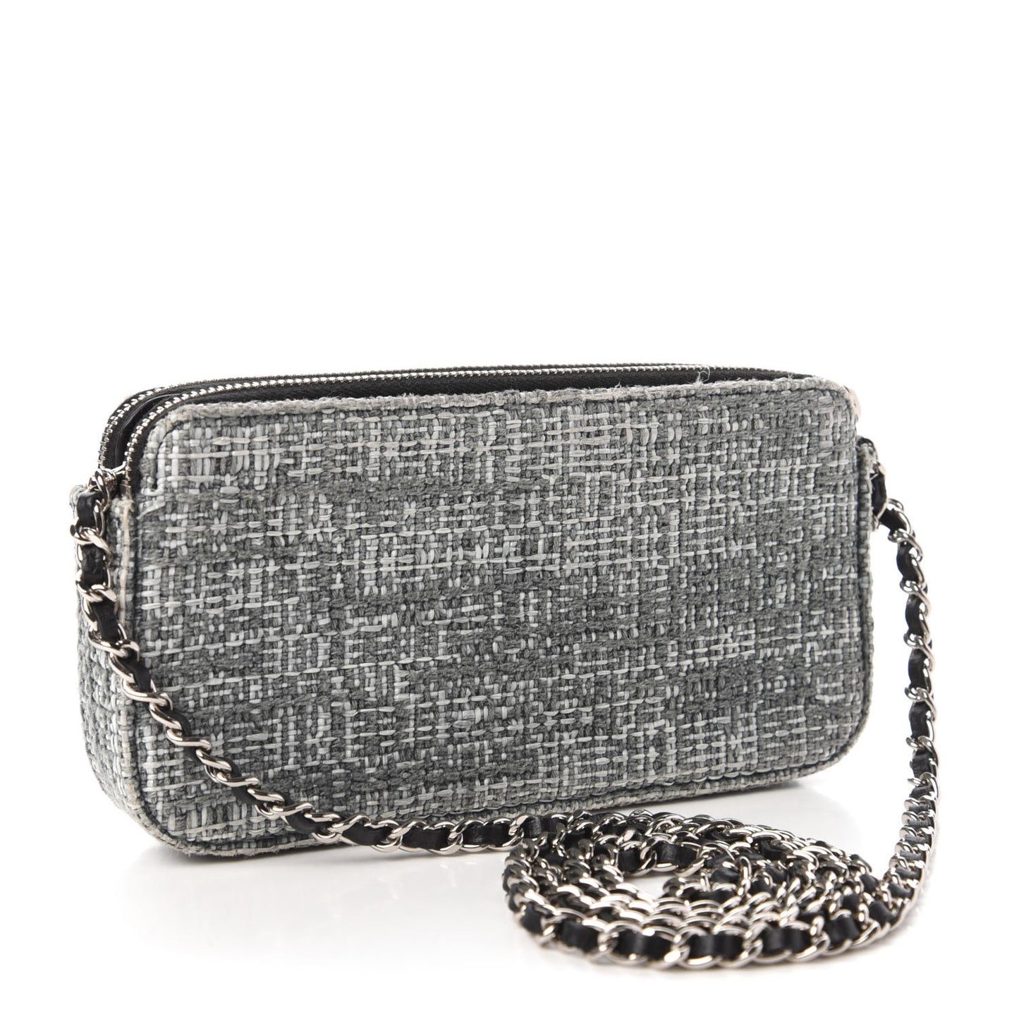 Canvas Small Deauville Clutch With Chain Charcoal