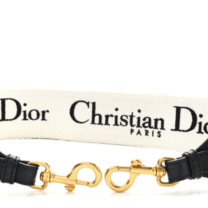 Christian Dior Canvas Houndstooth Embroidered 30 Montaigne Shoulder Strap Black White 5 of 6