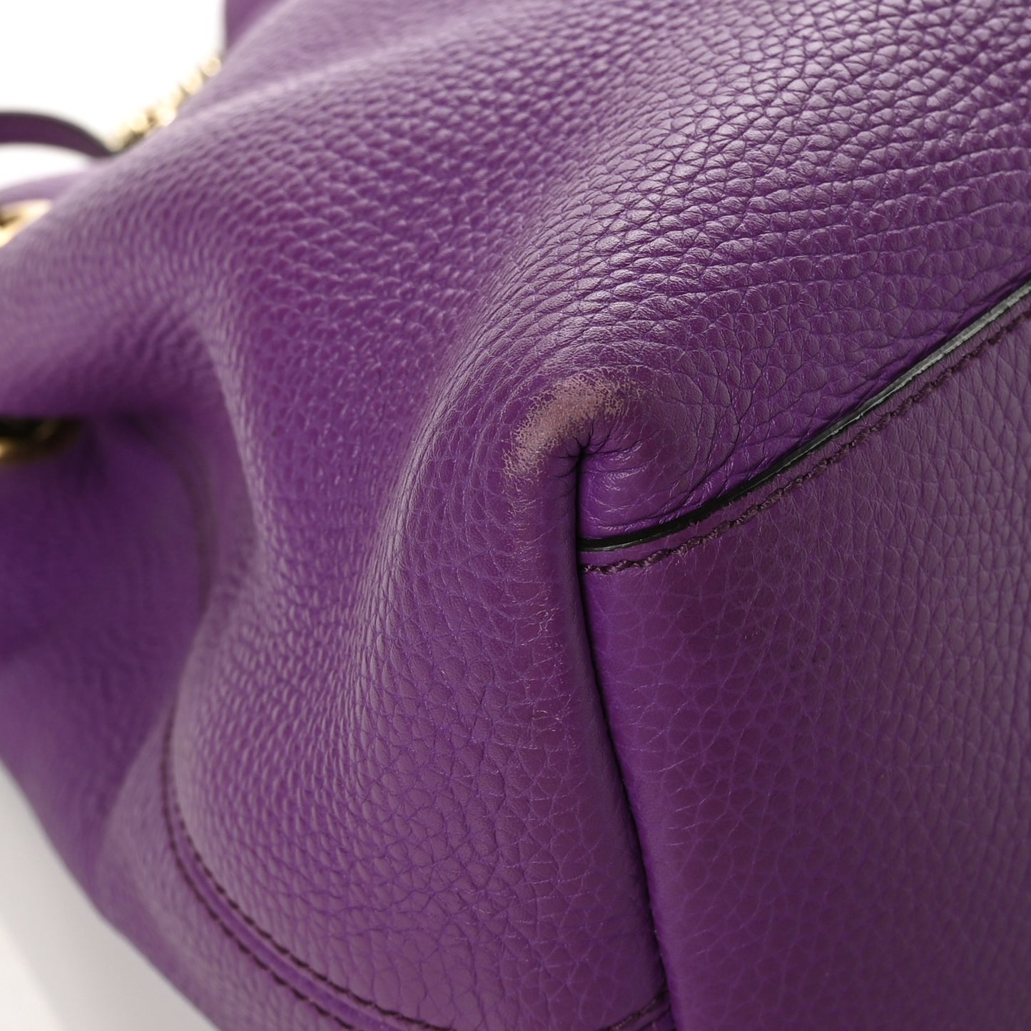 Pebbled Calfskin Medium Soho Chain Shoulder Bag Shine Purple