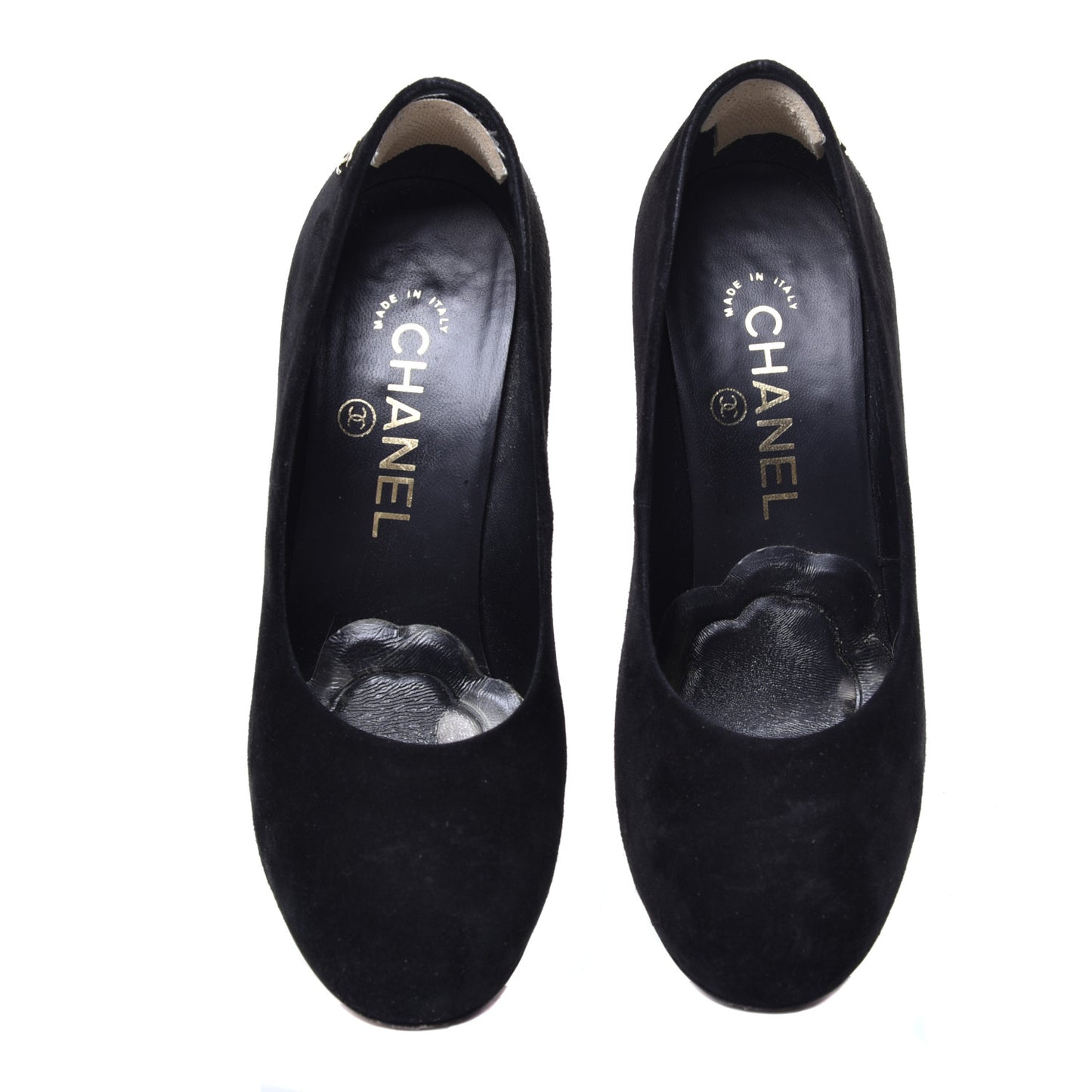 Suede Calfskin CC Pumps 36 Black