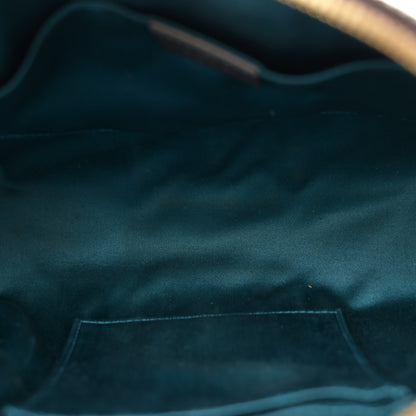 Gucci GG Supreme Monogram Textured Dollar Calfskin Web Small Ophidia Dome Shoulder Bag Beige Ebony New Acero 5 of 14