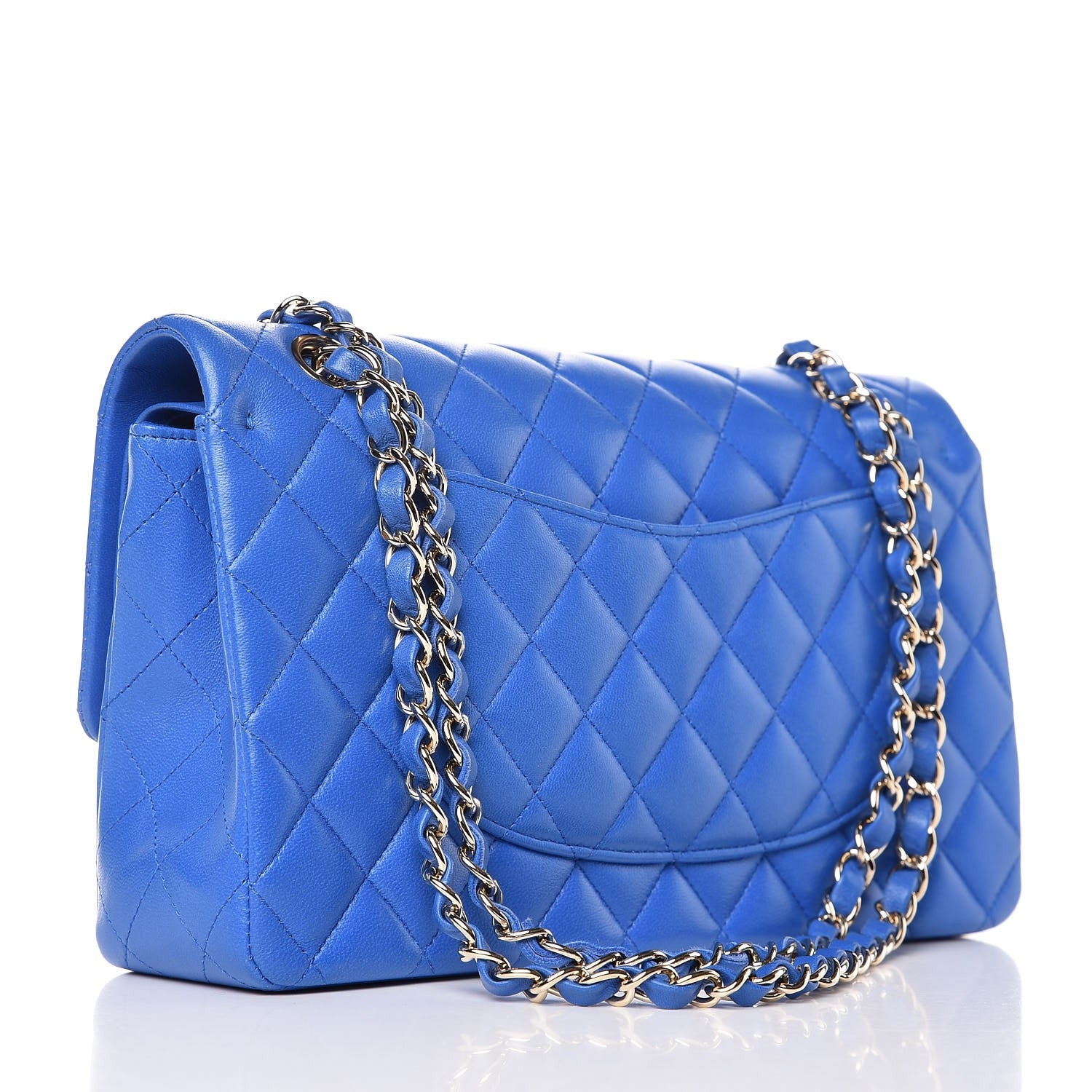 Chanel Lambskin Quilted Medium Double Flap Blue 3 of 7