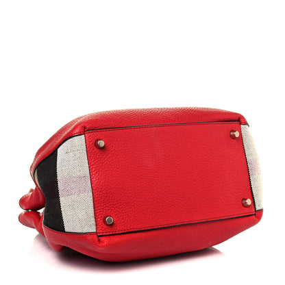 Burberry Grainy Calfskin House Check Small Maidstone Red 4 of 14