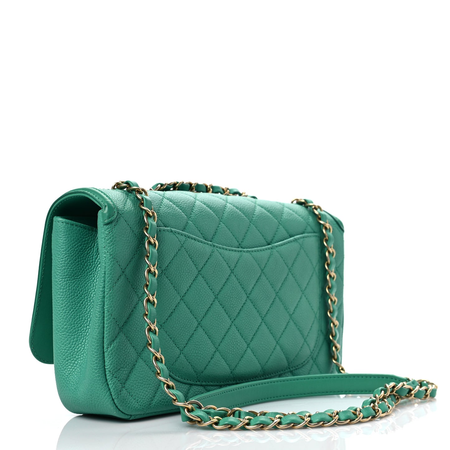 Caviar Quilted Medium CC Filigree Flap Green