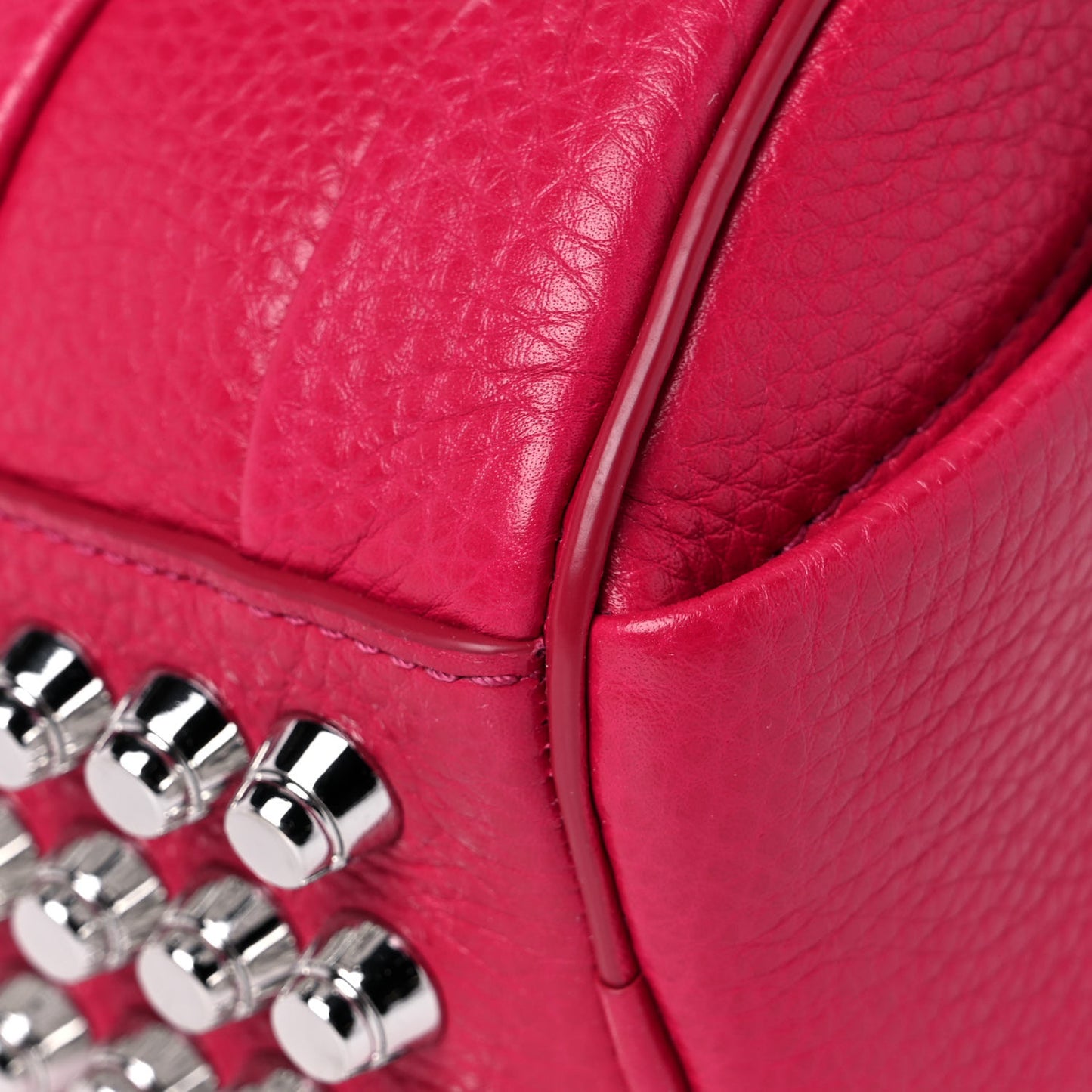 Pebbled Lambskin Mini Rockie Fuchsia Rhodium Hardware