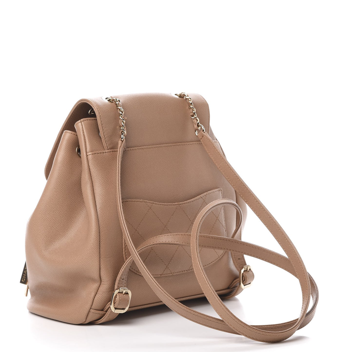 Caviar Quilted Business Affinity Backpack Beige