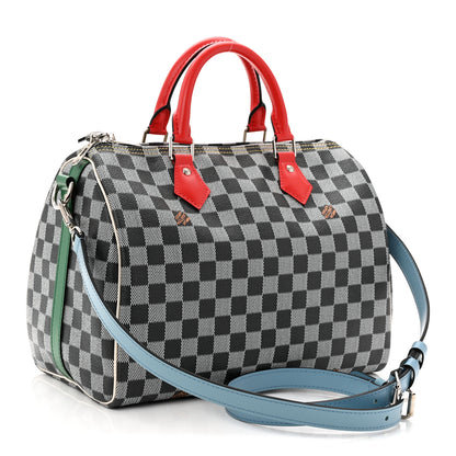 Louis Vuitton Damier Speedy Bandouliere 30 Black White 3 of 10