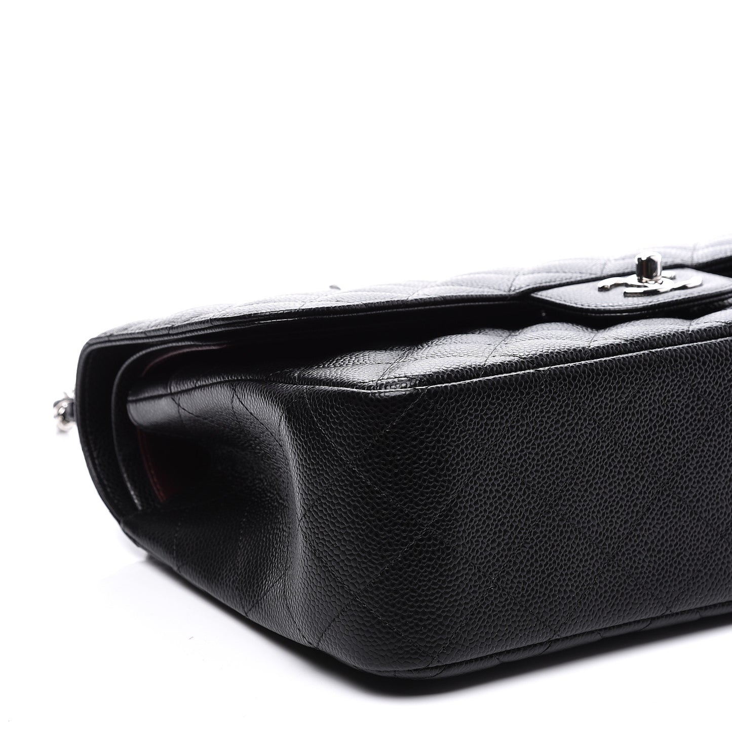 Caviar Quilted Jumbo Double Flap Black
