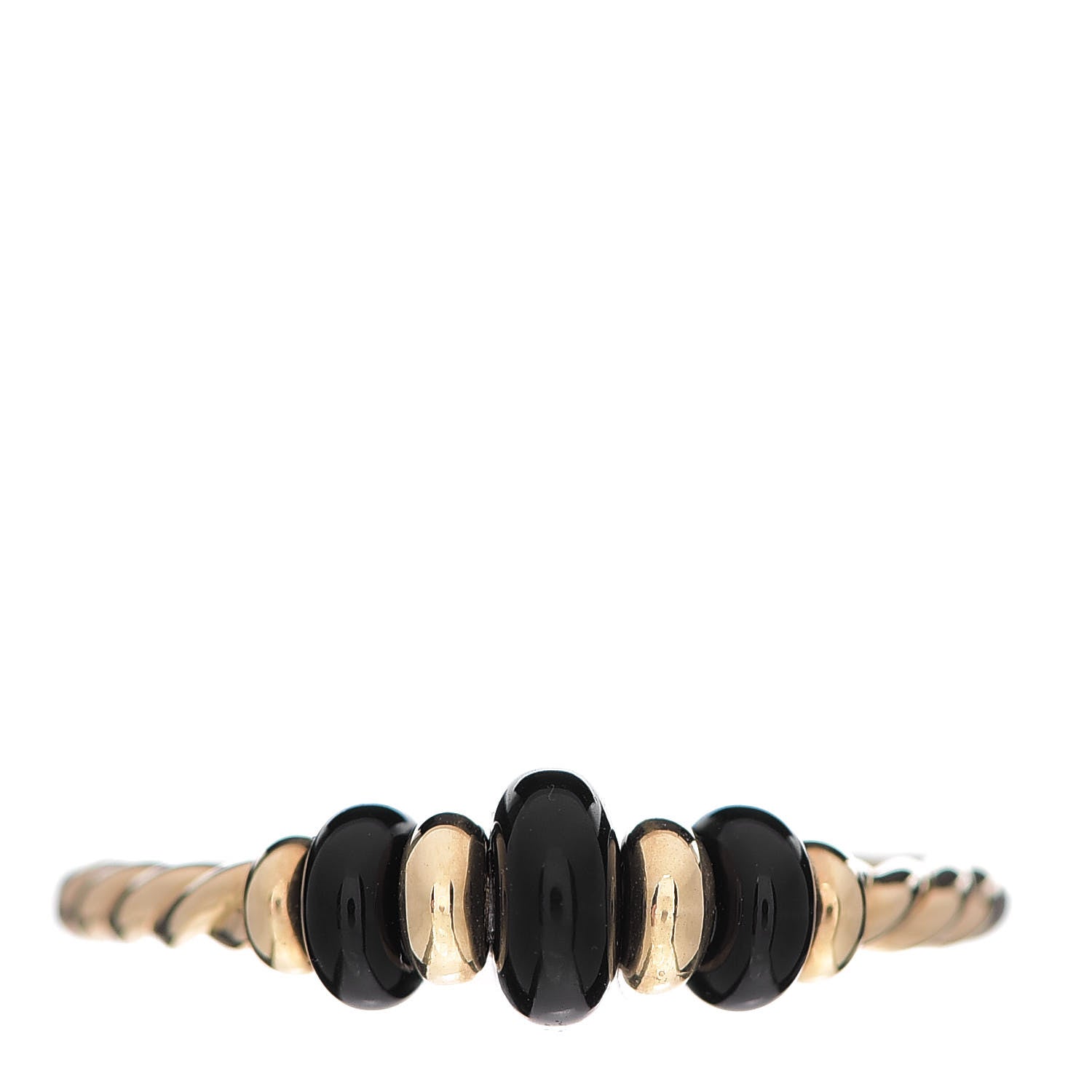 David Yurman 18K Yellow Gold Black Onyx Rio Rondelle Ring 52 6 1 of 4