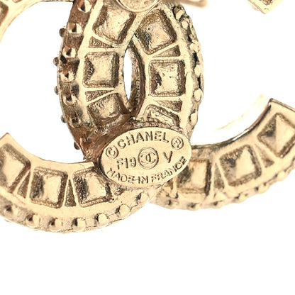 Chanel Crystal Timeless CC Earrings Light Gold 4 of 5