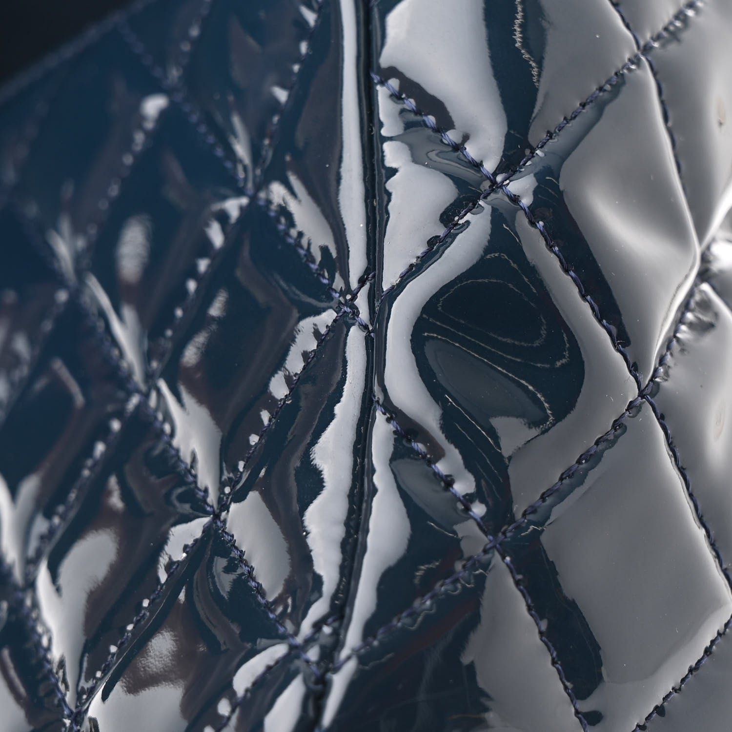 Chanel Patent Calfskin Quilted Mini Rectangular Flap Navy Blue 11 of 12