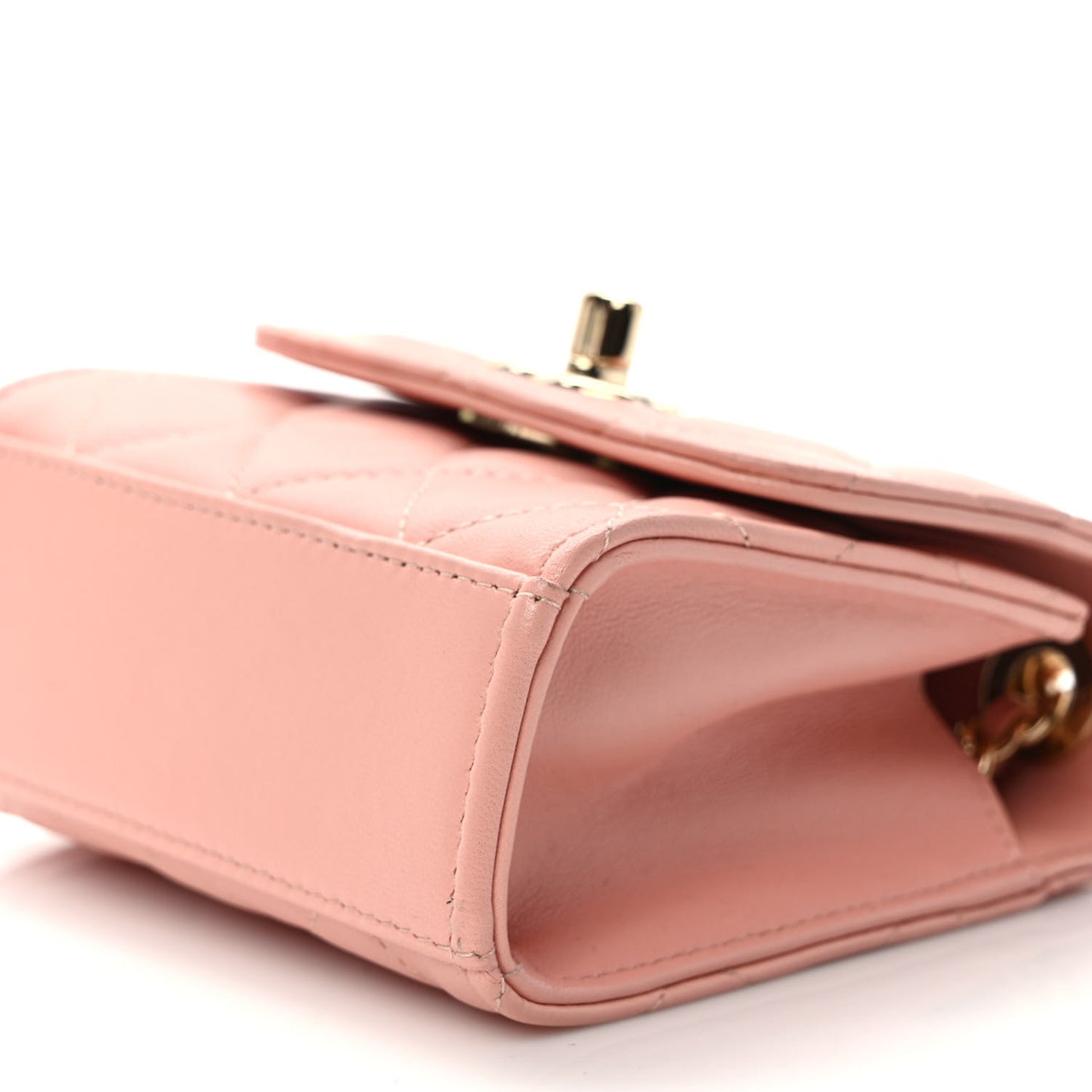 Lambskin Quilted Mini Trendy CC Chain Wallet Pink