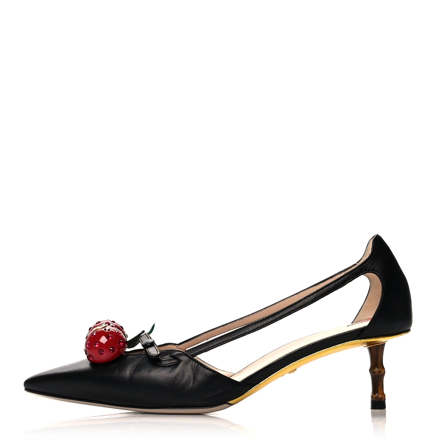 Gucci Nappa Unia Cherry Pumps 39 Black 1 of 12