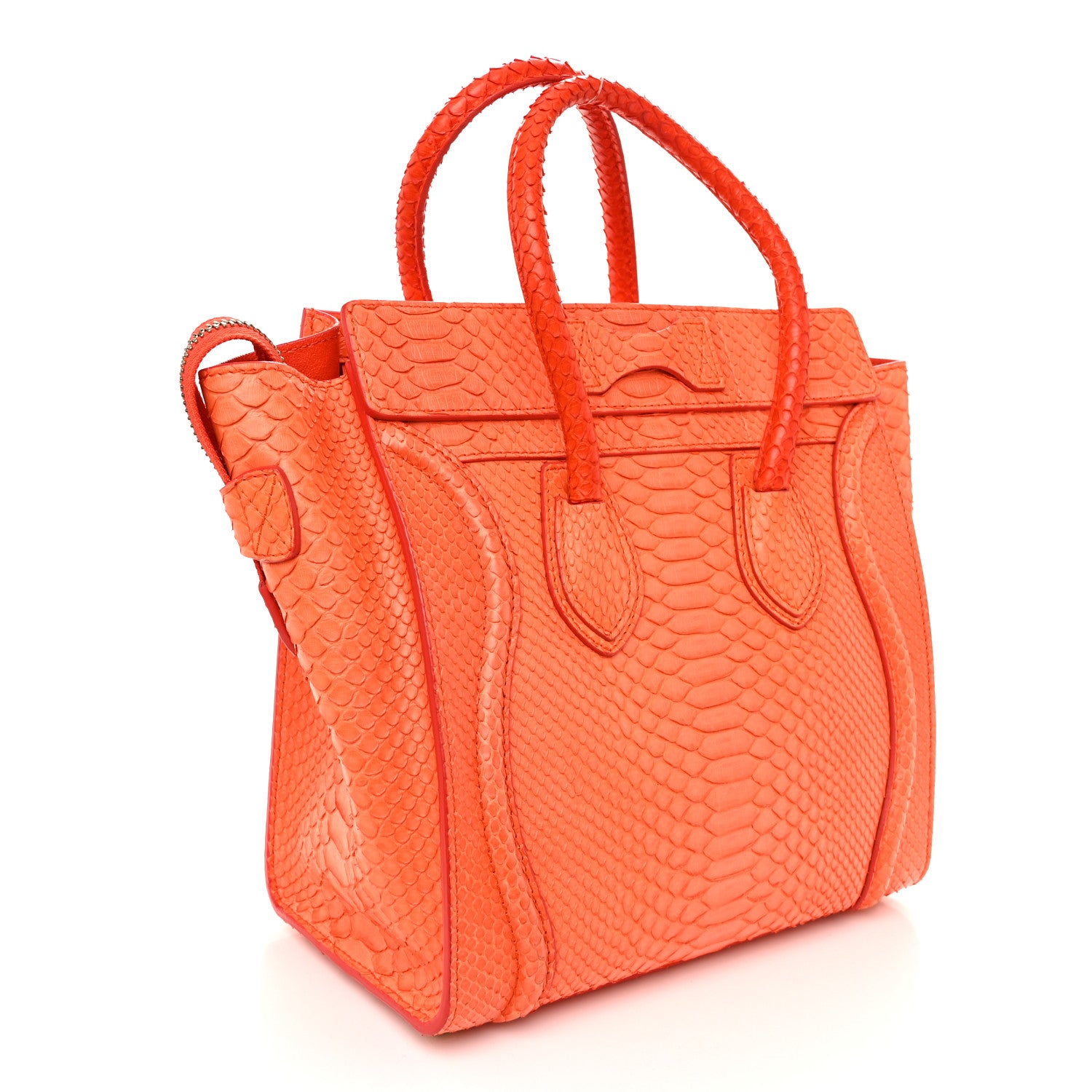Celine Python Micro Luggage Orange 3 of 10