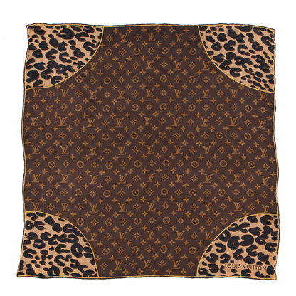 Louis Vuitton Silk Leopard Monogram Square Scarf 1 of 4