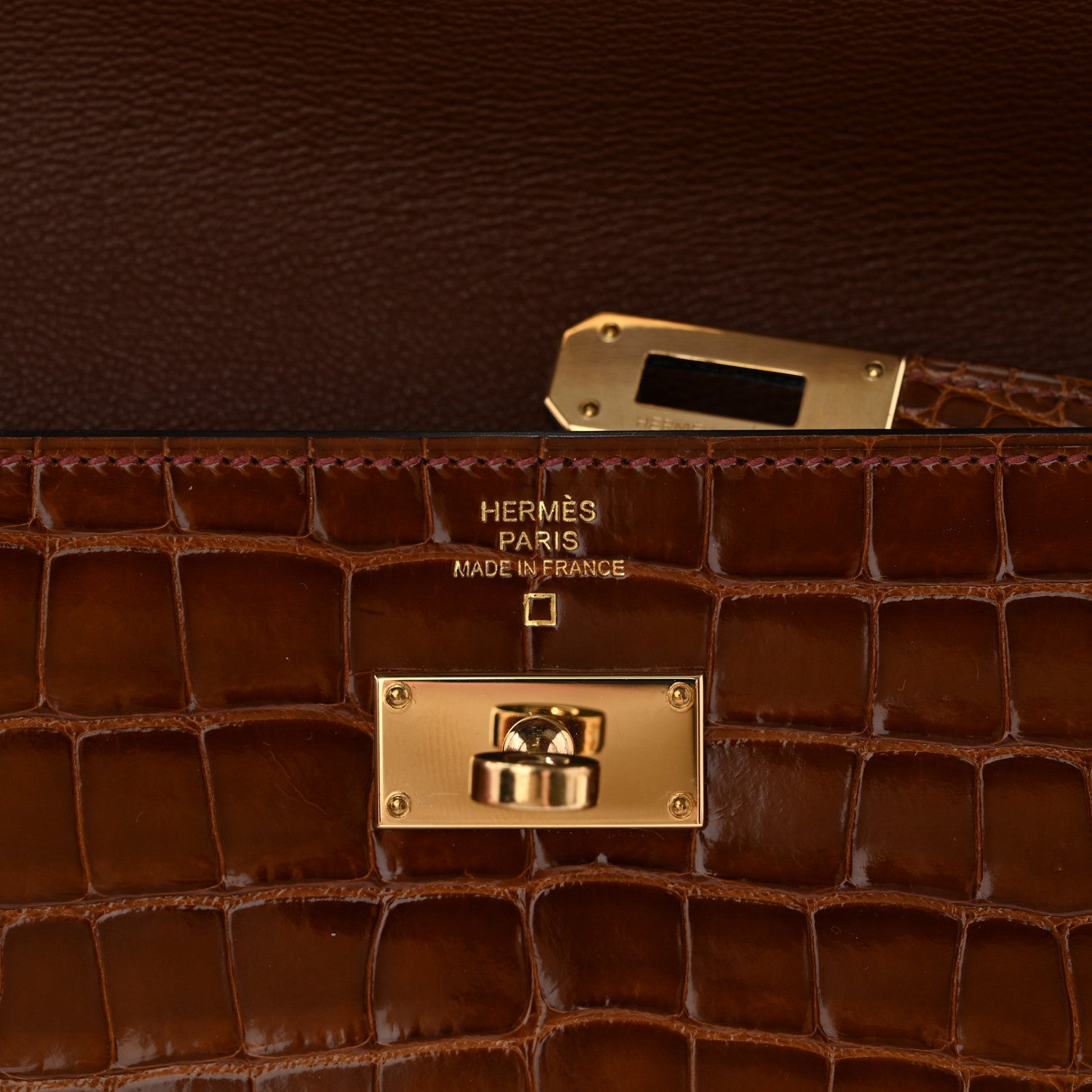 Hermes Shiny Alligator Kelly Longue Wallet Miel 6 of 11