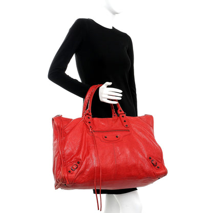 Balenciaga Agneau Classic Hardware Weekender Coquelicot 2 of 11