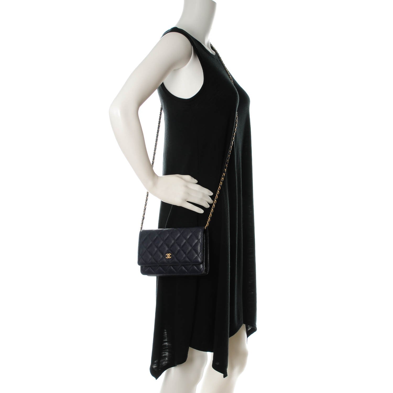 Chanel Caviar Quilted Wallet On Chain WOC Navy 2 of 8