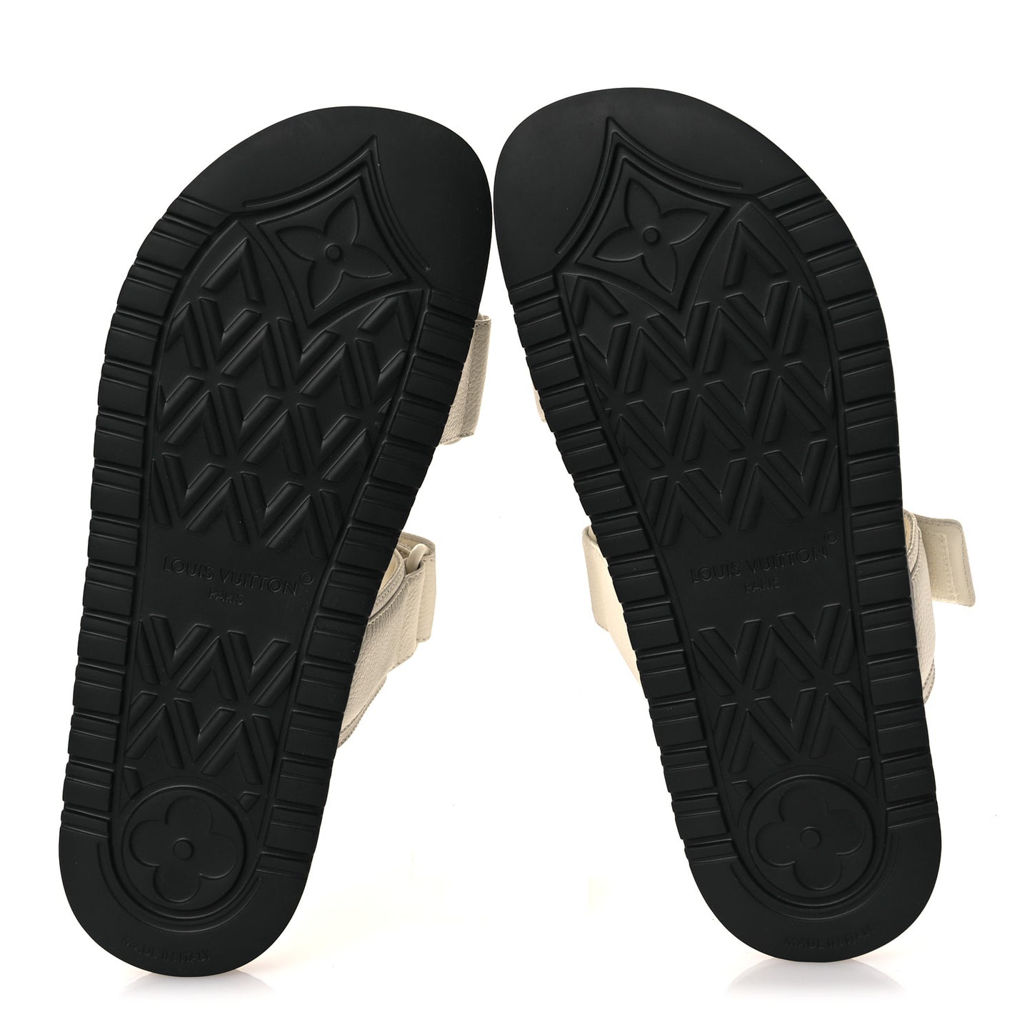 Grained Calfskin Sunset Comfort Flat Sandals 39 Light Beige