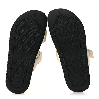 Louis Vuitton Grained Calfskin Sunset Comfort Flat Sandals 39 Light Beige 7 of 11