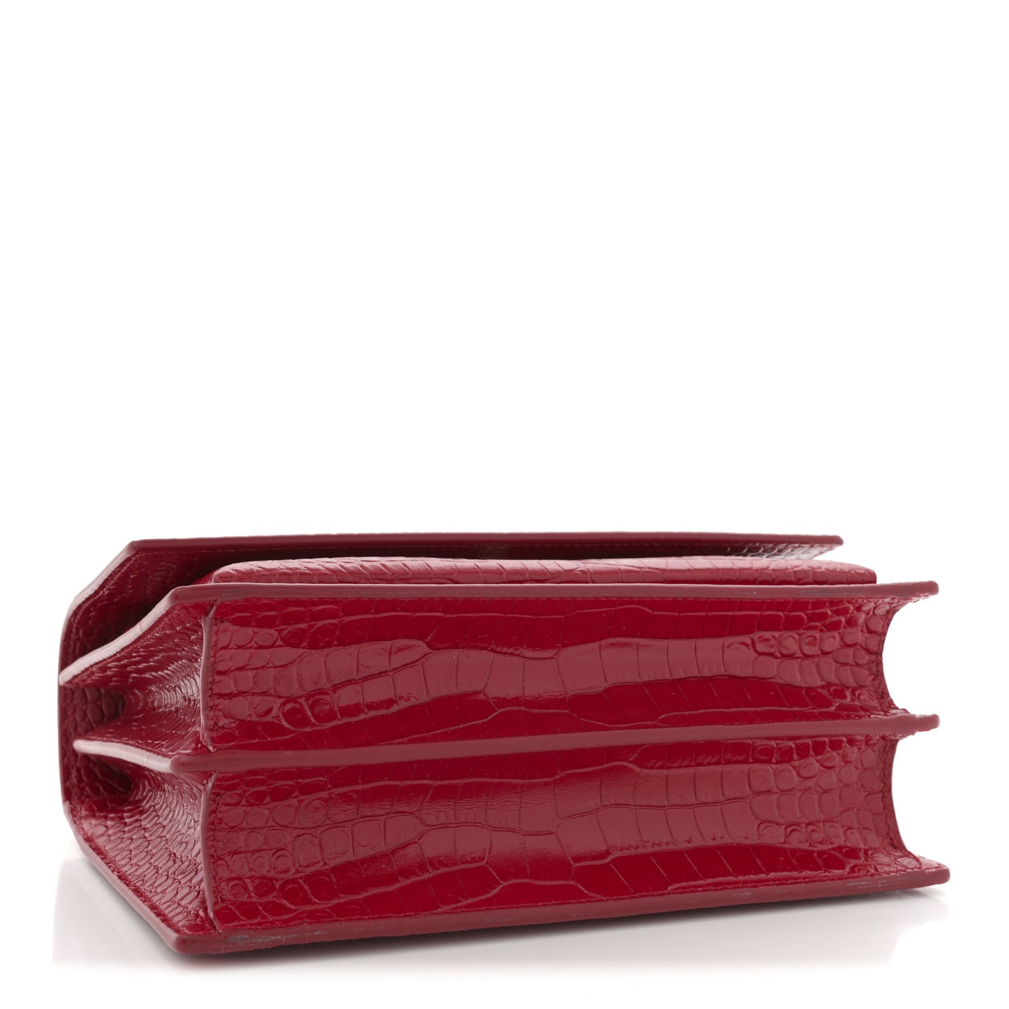 Calfskin Crocodile Embossed Medium Monogram Sunset Sunset Rouge Eros