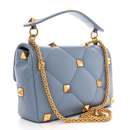 Valentino Garavani Nappa Medium Roman Stud Shoulder Bag Niagara 3 of 9