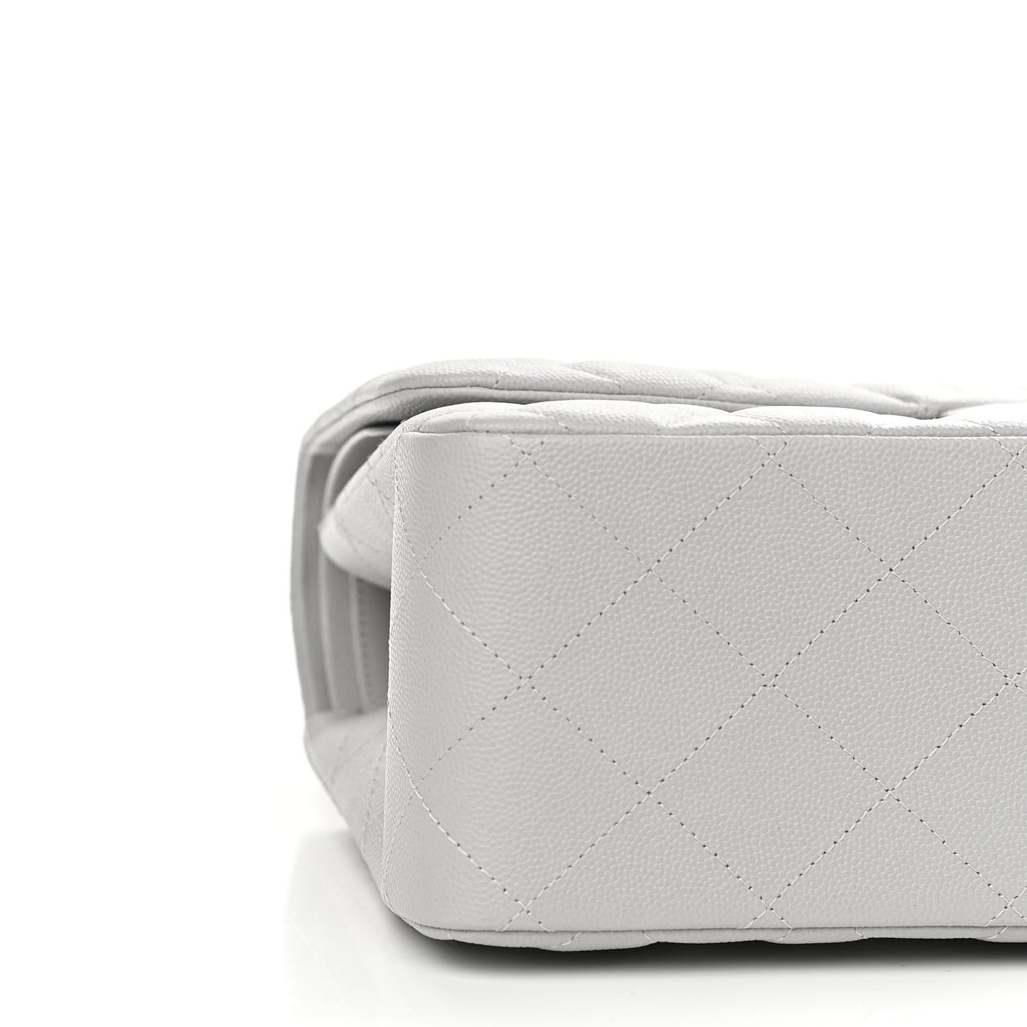 Caviar Quilted Jumbo Double Flap Grey