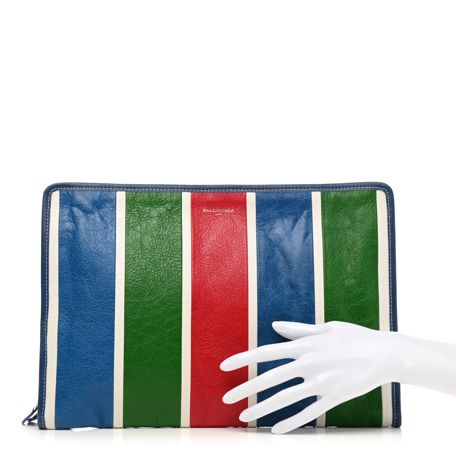 Balenciaga Veau Arena Multicolore Bazar Pouch Red White Blue Green 2 of 8