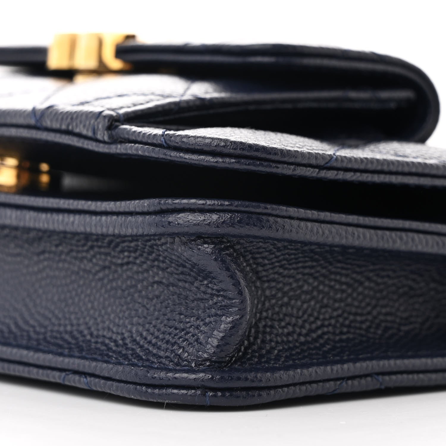 Chanel Caviar Quilted Pocket Twins Clutch With Chain Navy Blue 11 of 12