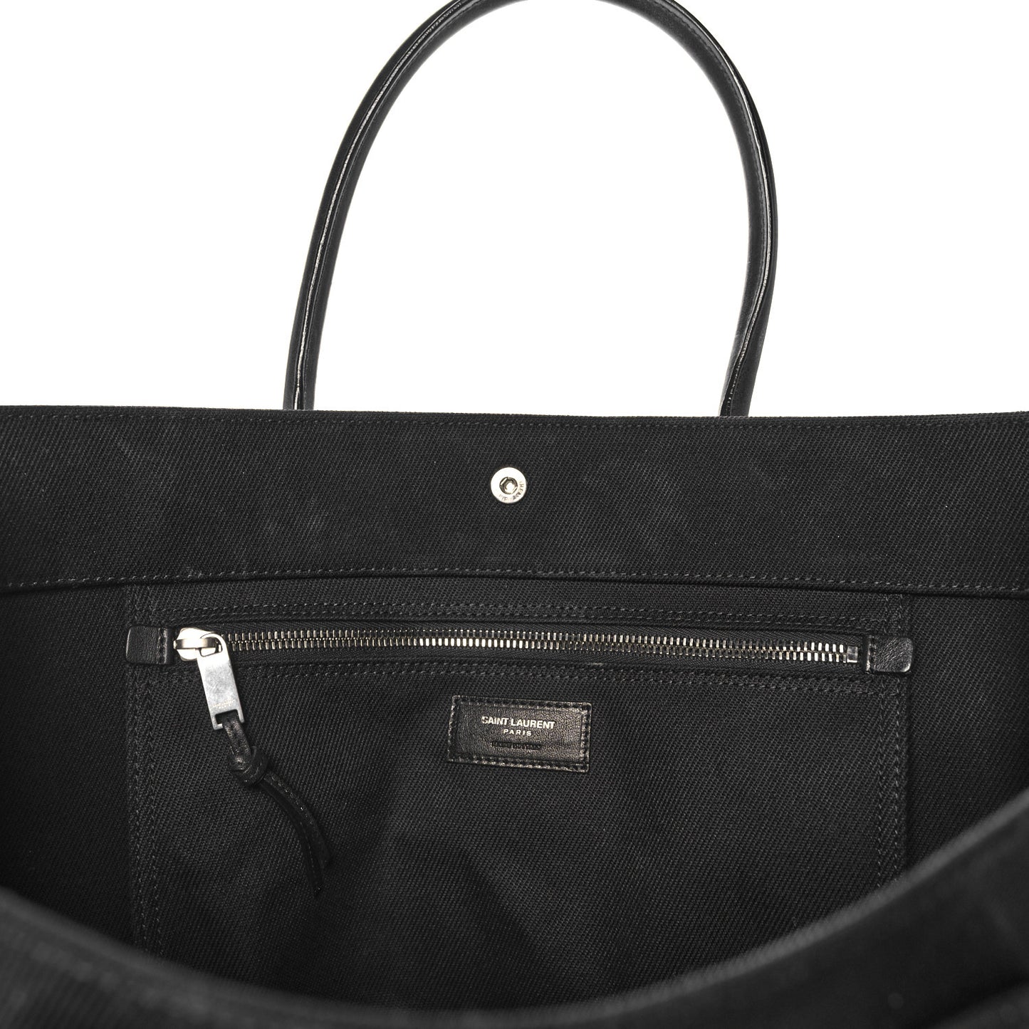 Linen Calfskin Rive Gauche Tote Black