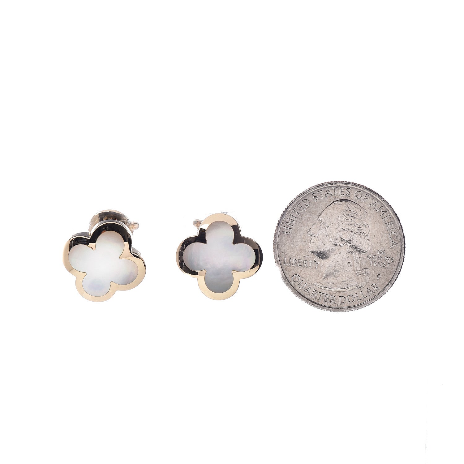 Van Cleef & Arpels 18K Yellow Gold Mother of Pearl Pure Alhambra Clip-On Earrings 2 of 4