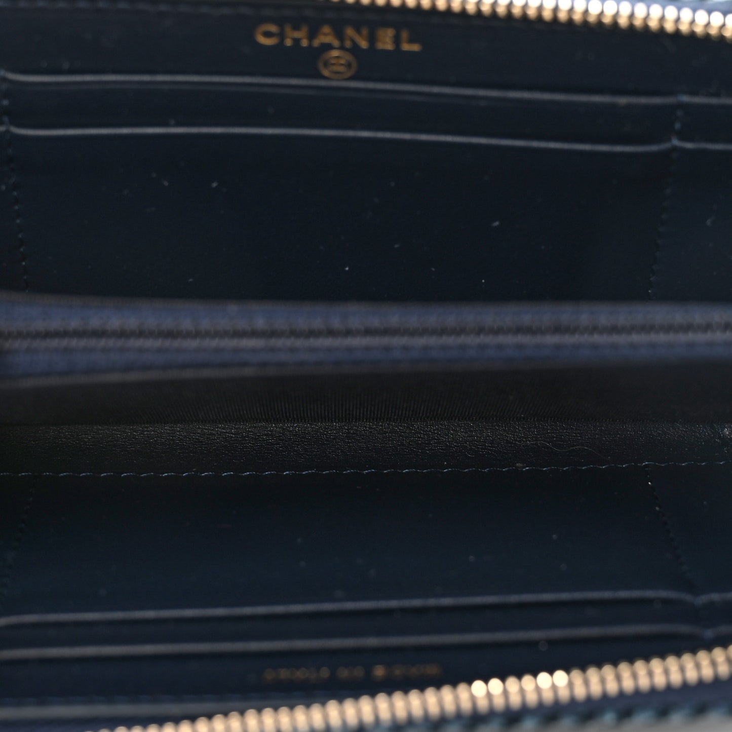 Mixed Fibers Deauville Small Zip Around Wallet Navy Blue