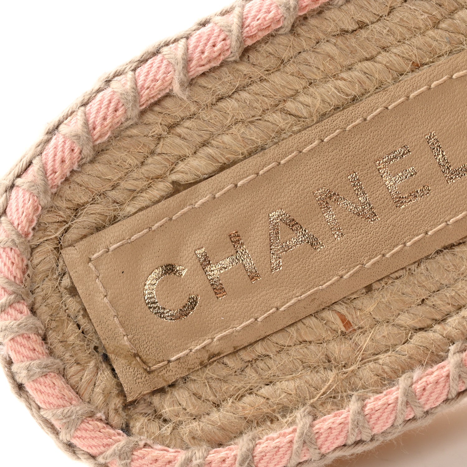 Chanel Denim CC Espadrille Mules 37 Pink Black 10 of 13