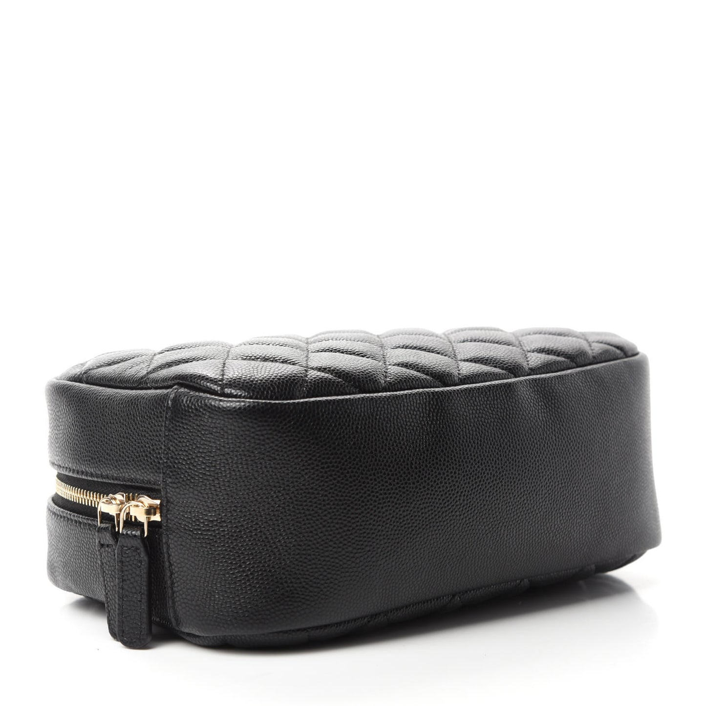 Caviar Quilted Curvy Pouch Cosmetic Case Black