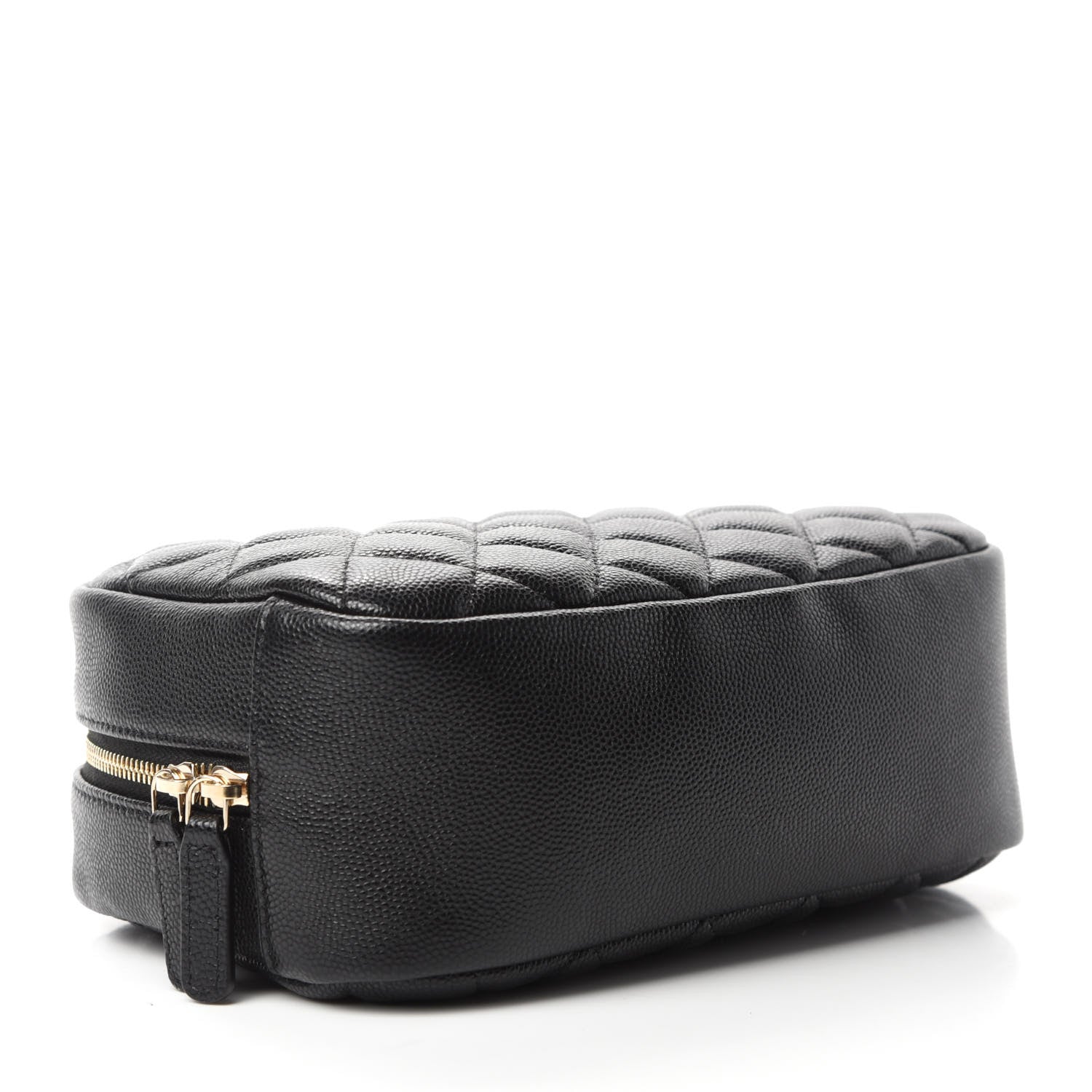 Chanel Caviar Quilted Curvy Pouch Cosmetic Case Black 4 of 9