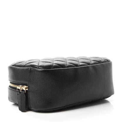 Chanel Caviar Quilted Curvy Pouch Cosmetic Case Black 4 of 9