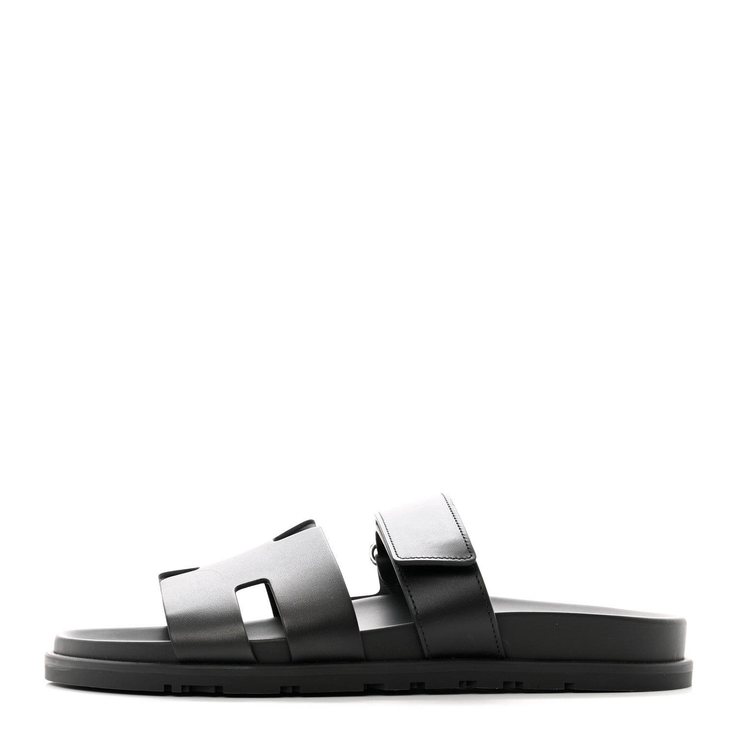 Hermes Calfskin Mens Chypre Sandals 41.5 Black 1 of 8