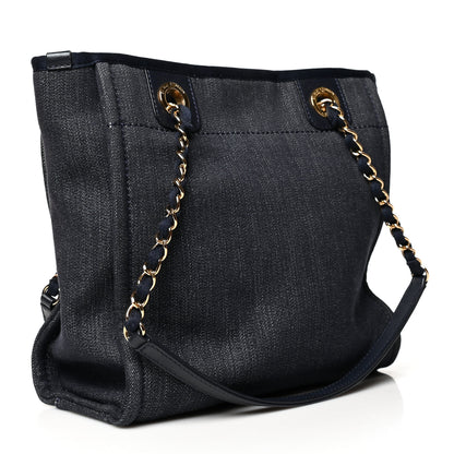 Chanel Denim Mini Deauville Tote Dark Blue 3 of 11