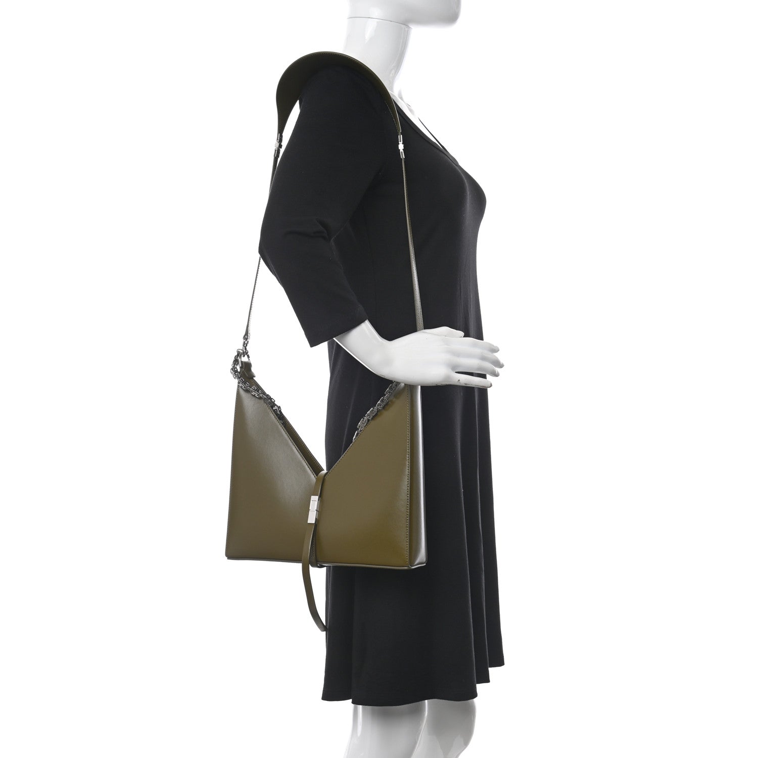 Givenchy Box Calfskin Small Cut Out Shoulder Bag Green 2 of 8