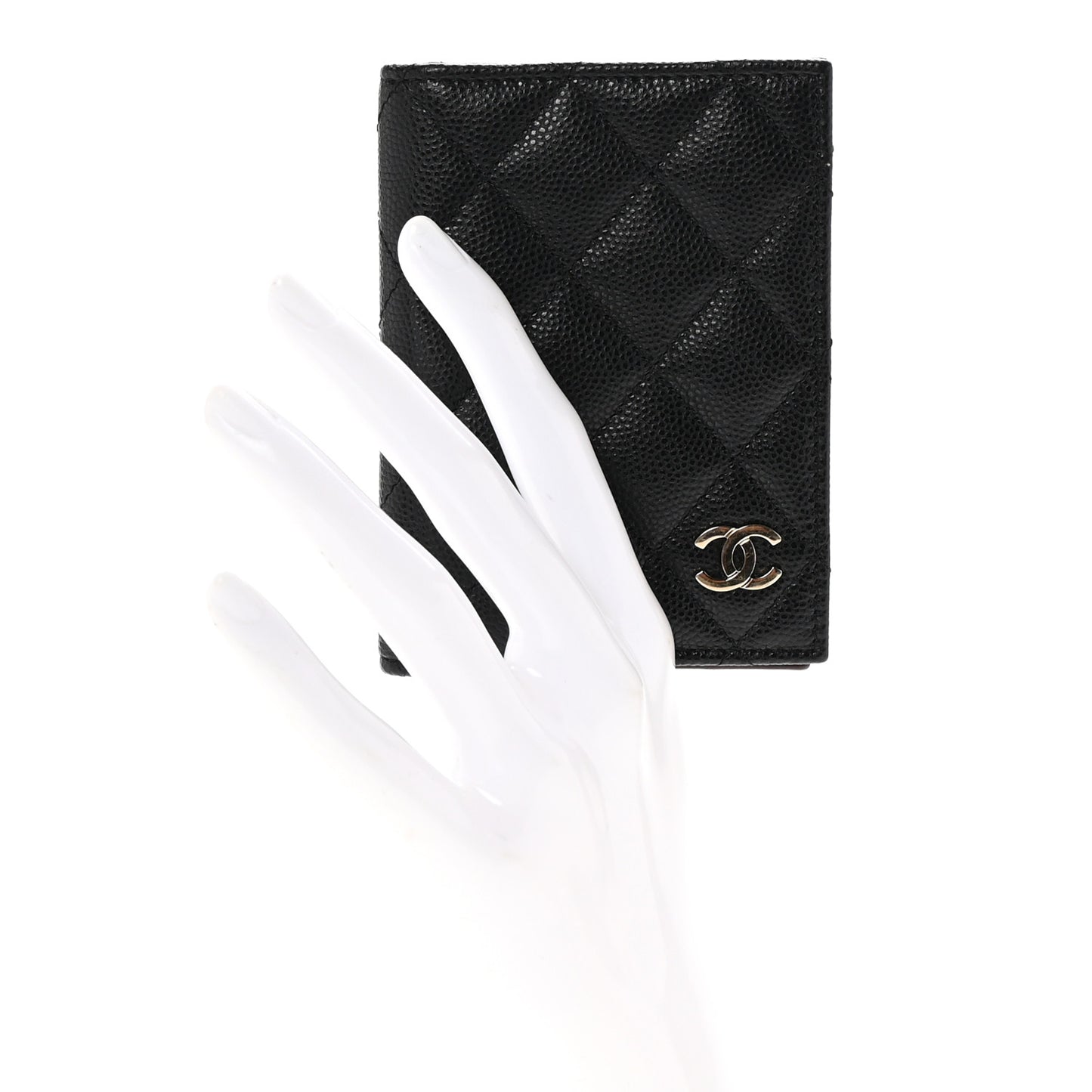Caviar Quilted Card Holder Wallet Black